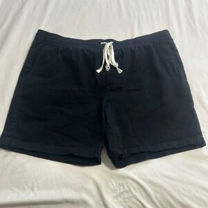 NovaMen Mens‎ XXL Black Drawstring Elastic Waist Casual Cotton Blend Shorts